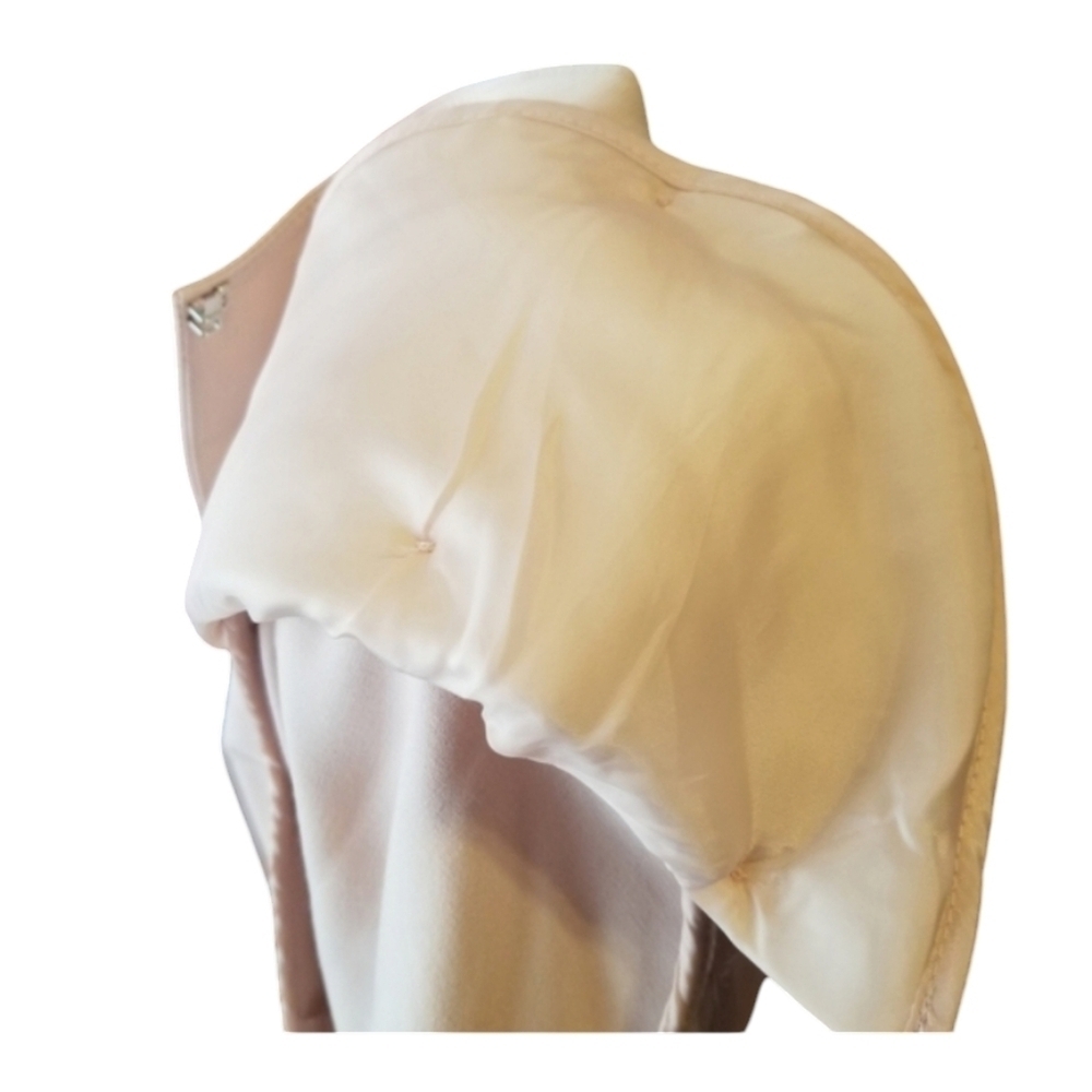 Calvin Klein Sz 14 Blush Suede, Leather, Knit Open Long Jacket Patchwork NWT - Picture 11 of 12